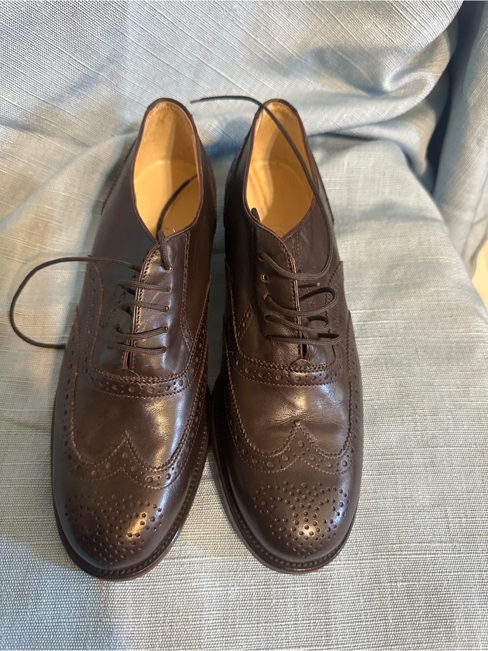 J. Crew Dark Brown Leather Wingtip Oxfords